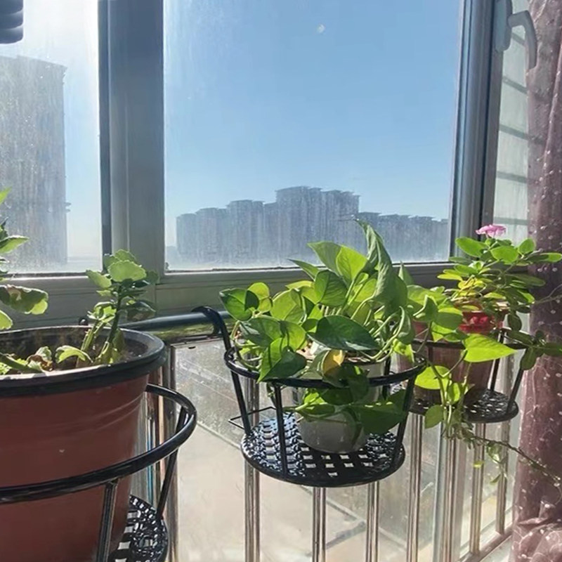 栏杆悬挂花架 铁艺阳台多肉花盆置物架,收纳整理,阳台置物架,淘宝优惠券,粉丝福利购,淘宝优惠卷