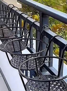 花架阳台悬挂式铁艺花篮栏杆护栏窗台绿萝吊兰花盆架家用置物挂架
