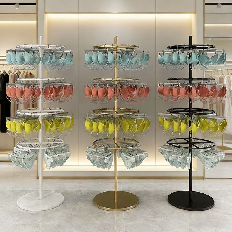 内衣货架展示架轻奢可旋转文胸内裤陈列架服装展示落地中岛架子