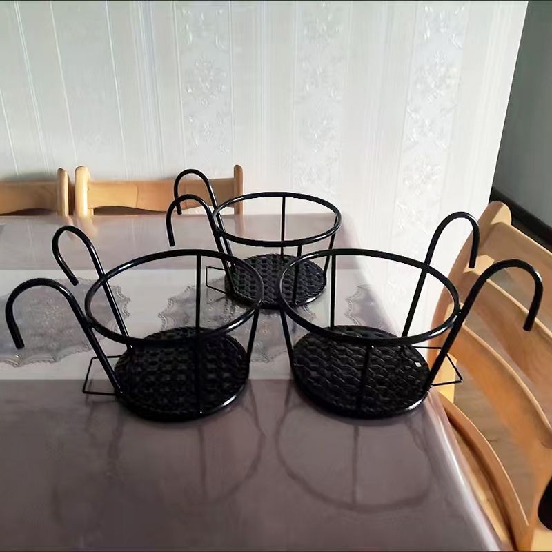 花架阳台悬挂式铁艺花篮栏杆护栏窗台绿萝吊兰花盆架家用置物挂架