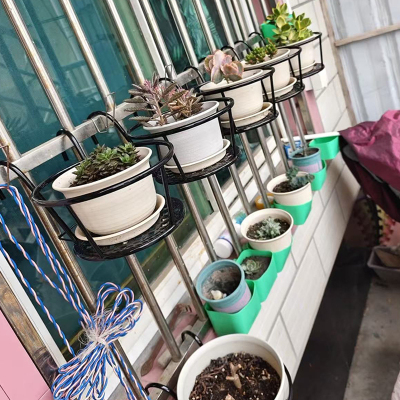 阳台悬挂花架悬挂式护栏挂式悬挂摆绿植铁艺挂钩花盆架悬挂花架子