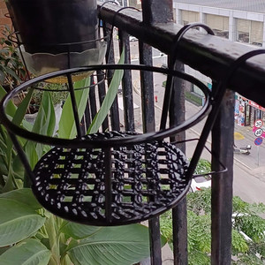 花架阳台悬挂式铁艺花篮栏杆护栏窗台绿萝吊兰花盆架家用置物挂架