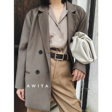 AWIYA璈雅 W002 复古大廓形双排扣西装 18℃ OVER-SIZE JACKET