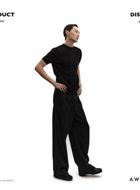 AWIYA璈雅 复古意式极简针织全棉圆领智性风简约通勤短袖 AW602