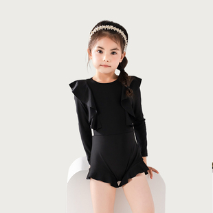 防晒泳装 泳衣儿童大童长袖 高级感 女孩夏季 女童游泳衣温泉2025新款