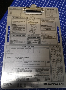 jeppesen飞行员专用膝板 IFR铝合金飞行板专用飞行测量夹板含绷带