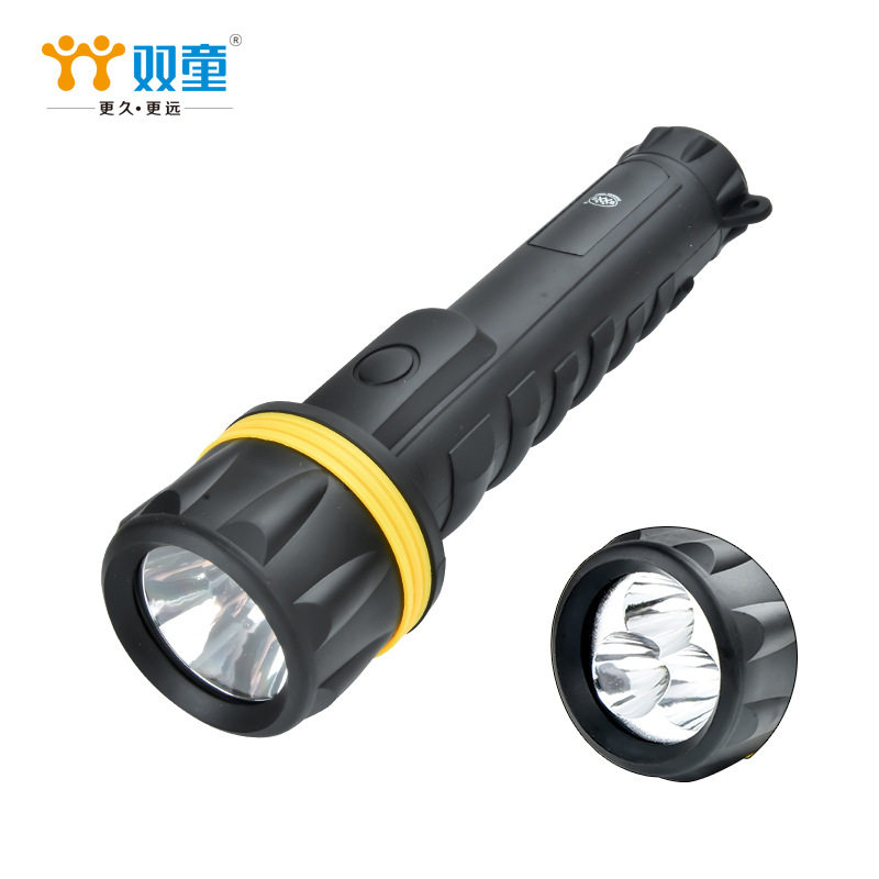双童强光led手电筒巡逻1号干电池