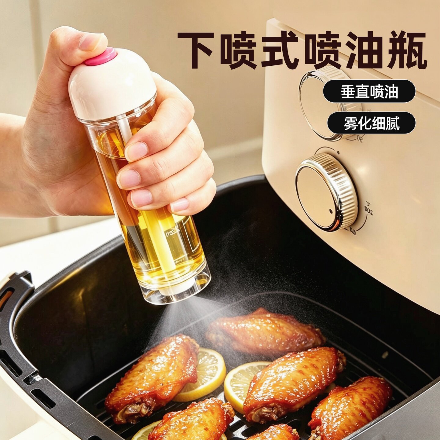 下喷式垂直喷油壶家用厨房橄榄油食用油酱油白醋料酒多功能调料瓶