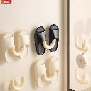 浴室吸盘拖鞋架免打孔卫生间置物架厕所壁挂式沥水架鞋子收纳神器