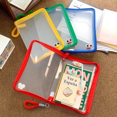 全年级学生A4文件袋透明大容量拉链手提袋课本试卷书包收纳文件包