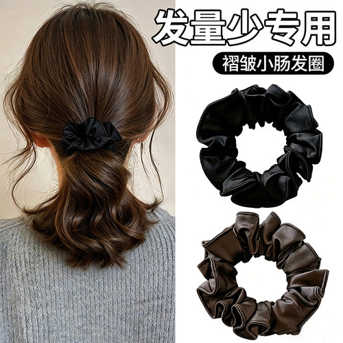 新款缎面小肠发圈女韩系气质扎头发绳百搭日常马尾头绳发饰橡皮筋