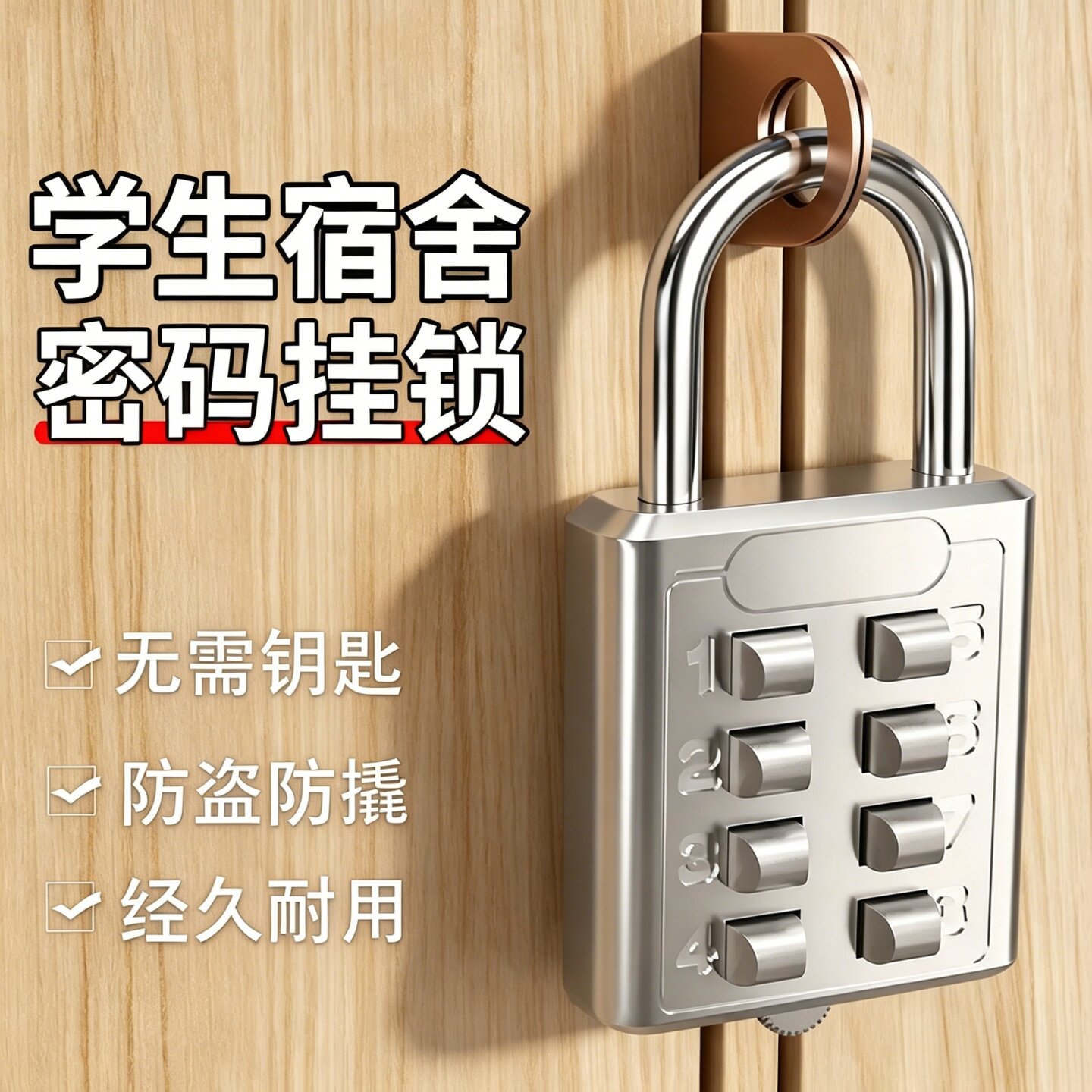 宿舍密码锁挂锁小型家用门锁大学生柜子行李箱背包锁抽屉便携防盗