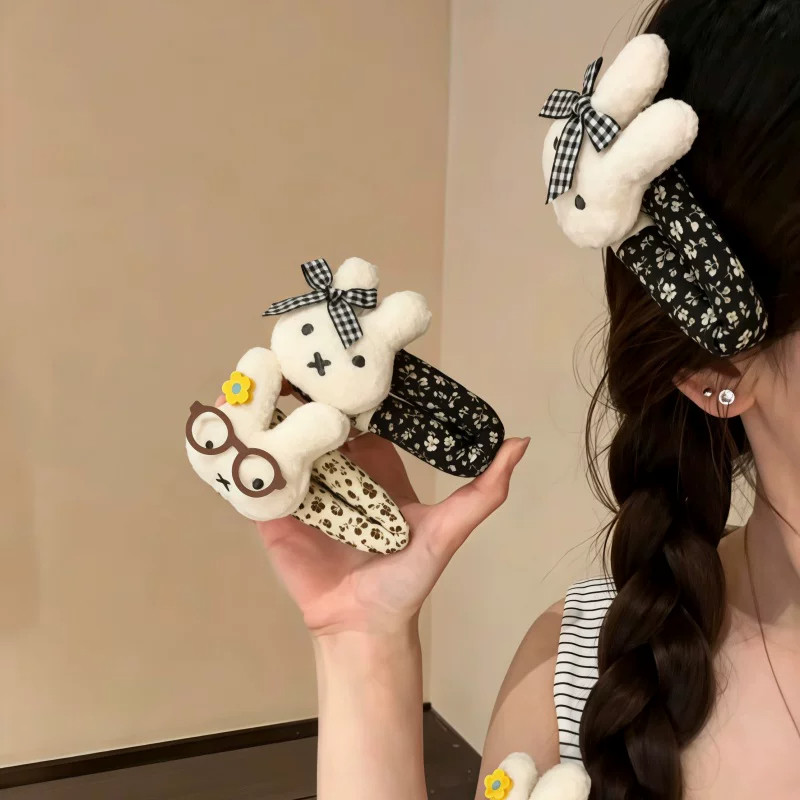 新款可爱毛绒小兔大号鸭嘴夹