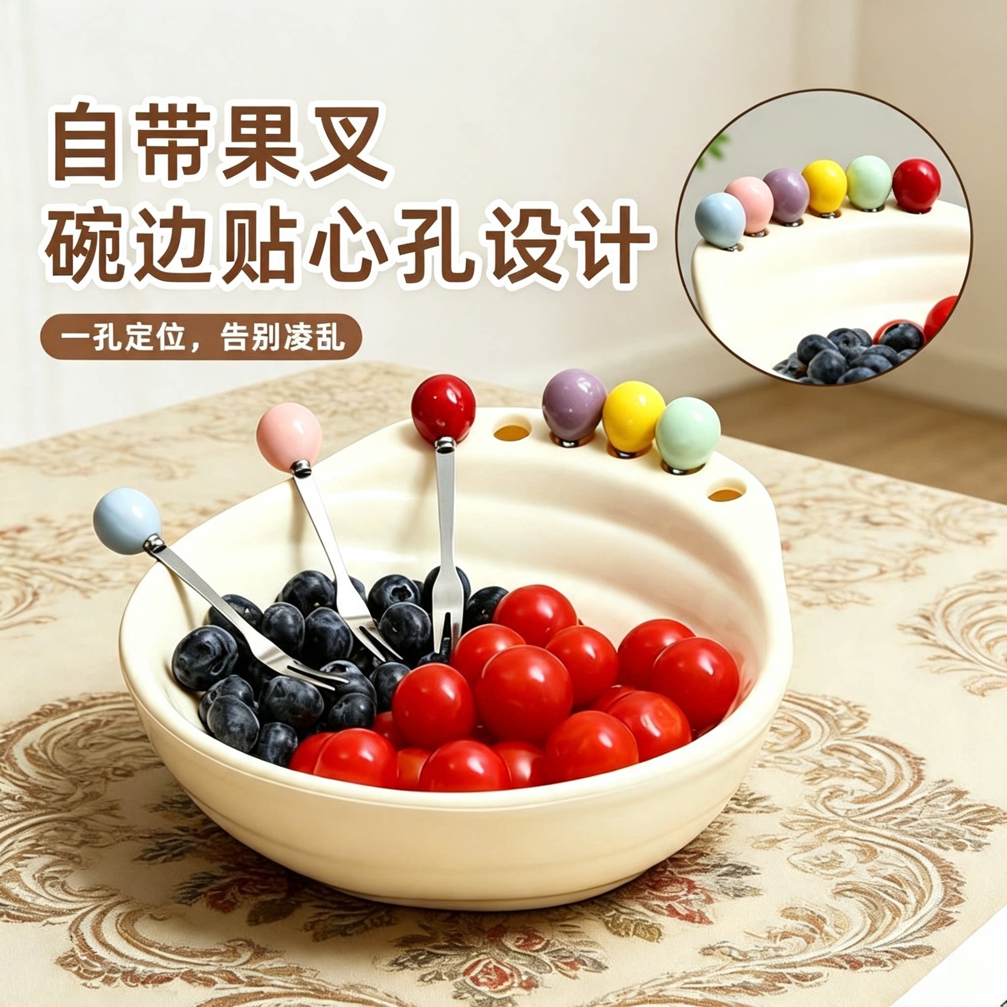 多巴胺螺纹水果盘客厅茶几图片