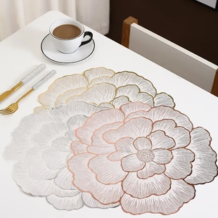 饰垫 花朵创意防滑餐垫PVC隔热垫家用桌垫高级西餐盘垫防水防油装