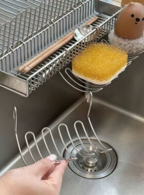 不锈钢沥水挂架餐具筷子收纳架新款扩容神器小物品临时放置沥水架