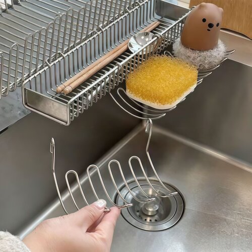 不锈钢沥水挂架餐具筷子收纳架新款扩容神器小物品临时放置沥水架
