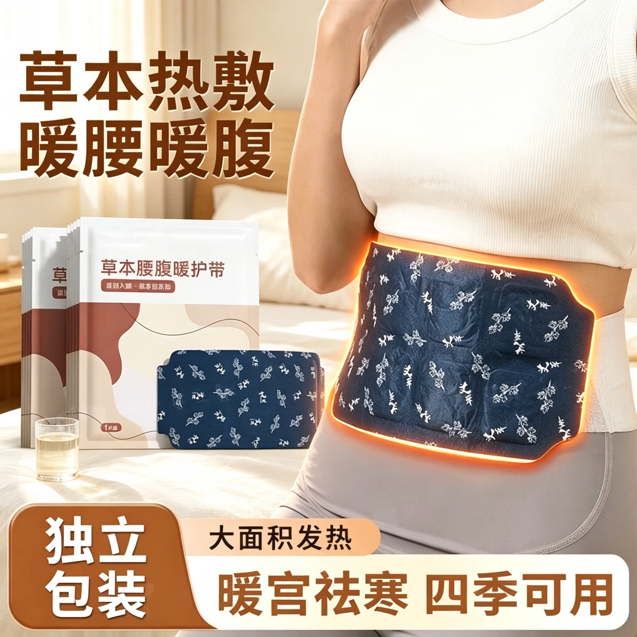 暖腰贴艾草热敷包暖腰腹自发热腰部腹部蒸汽暖贴暖宝宝暖宫护腰带