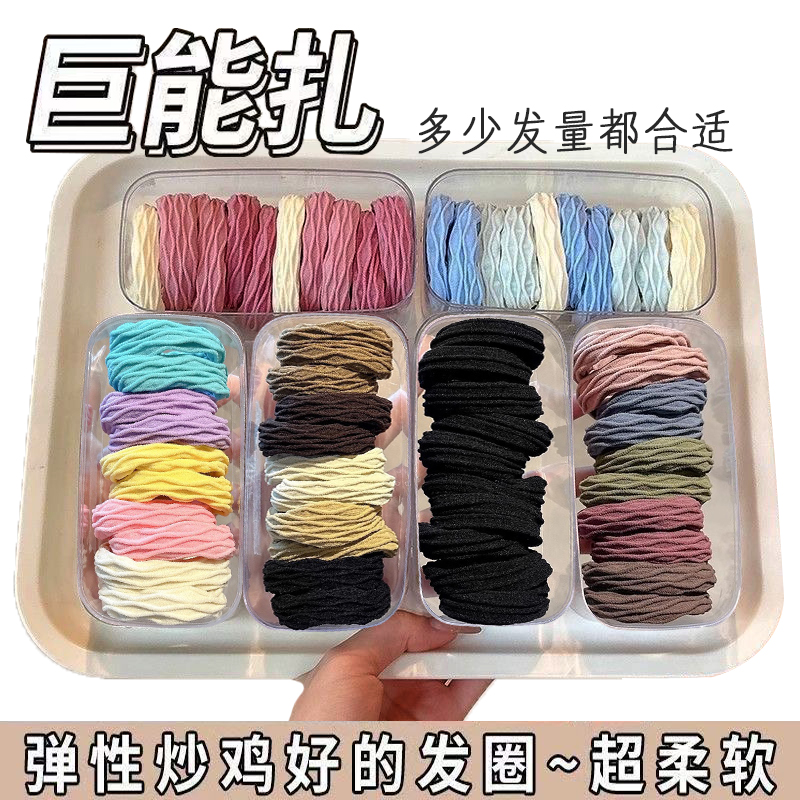 多巴胺头绳女高颜值橡皮筋扎高马尾发绳高弹力耐用发圈不伤发皮套