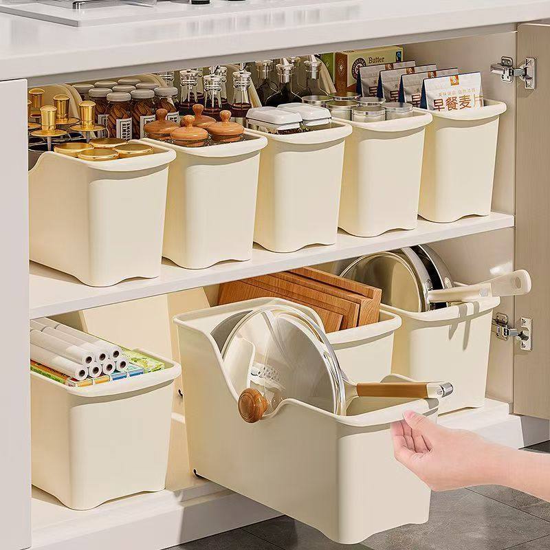 厨房锅具收纳盒整理盒锅盖调料带滑轮下水槽橱柜收纳多功能收纳架,收纳整理,橱柜收纳筐,淘宝优惠券,粉丝福利购,淘宝优惠卷