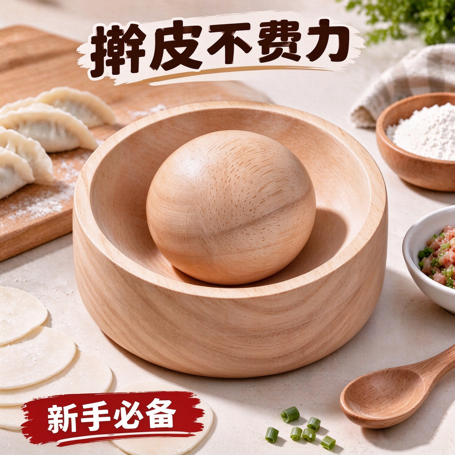 新款饺子器木制圆形厨房家用擀饺子皮神器模具包水面皮不粘饺子皮