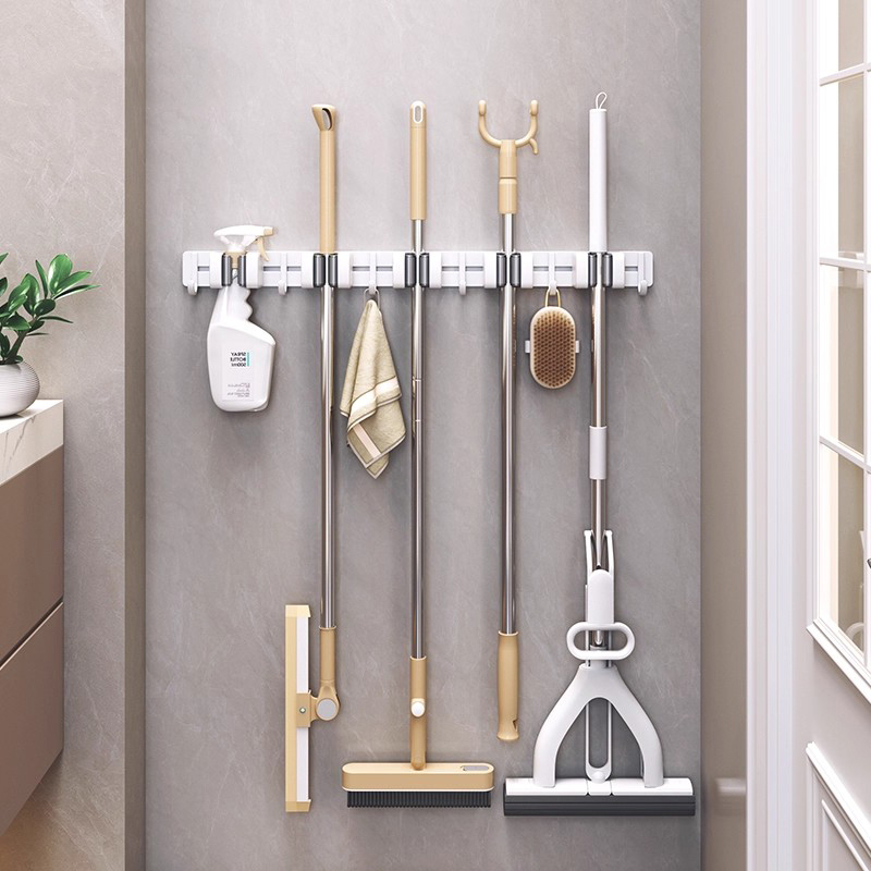 拖把壁挂夹挂卫生间墙上收纳神器拖布扫把免打孔拖把夹挂钩固定架