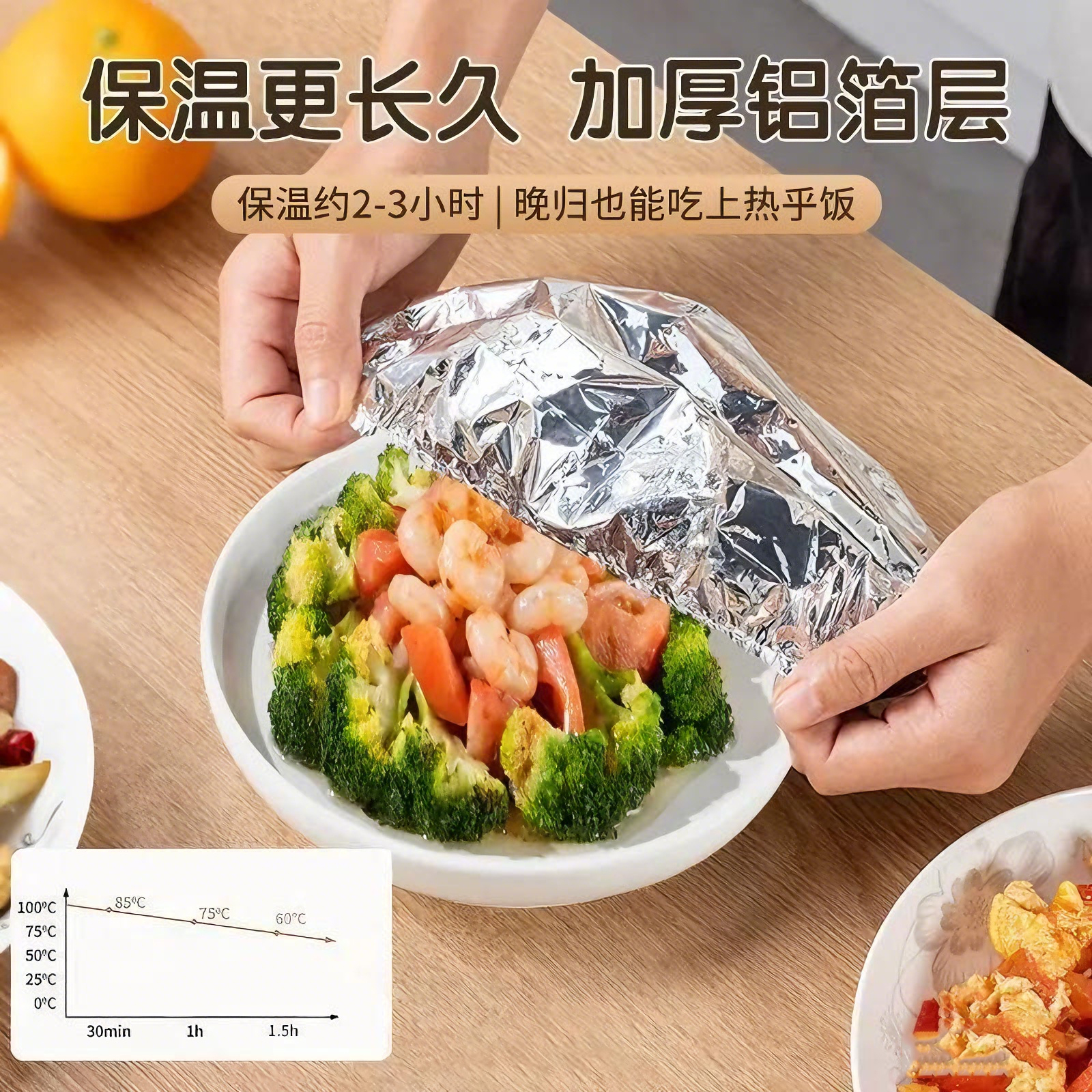 厨房保温罩食品级铝箔膜套保温盖饭菜保温套餐桌保鲜隔热保温膜套
