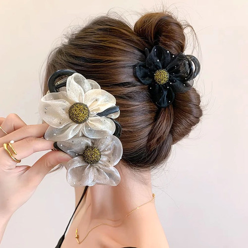 高级感花朵发夹女2025新款
