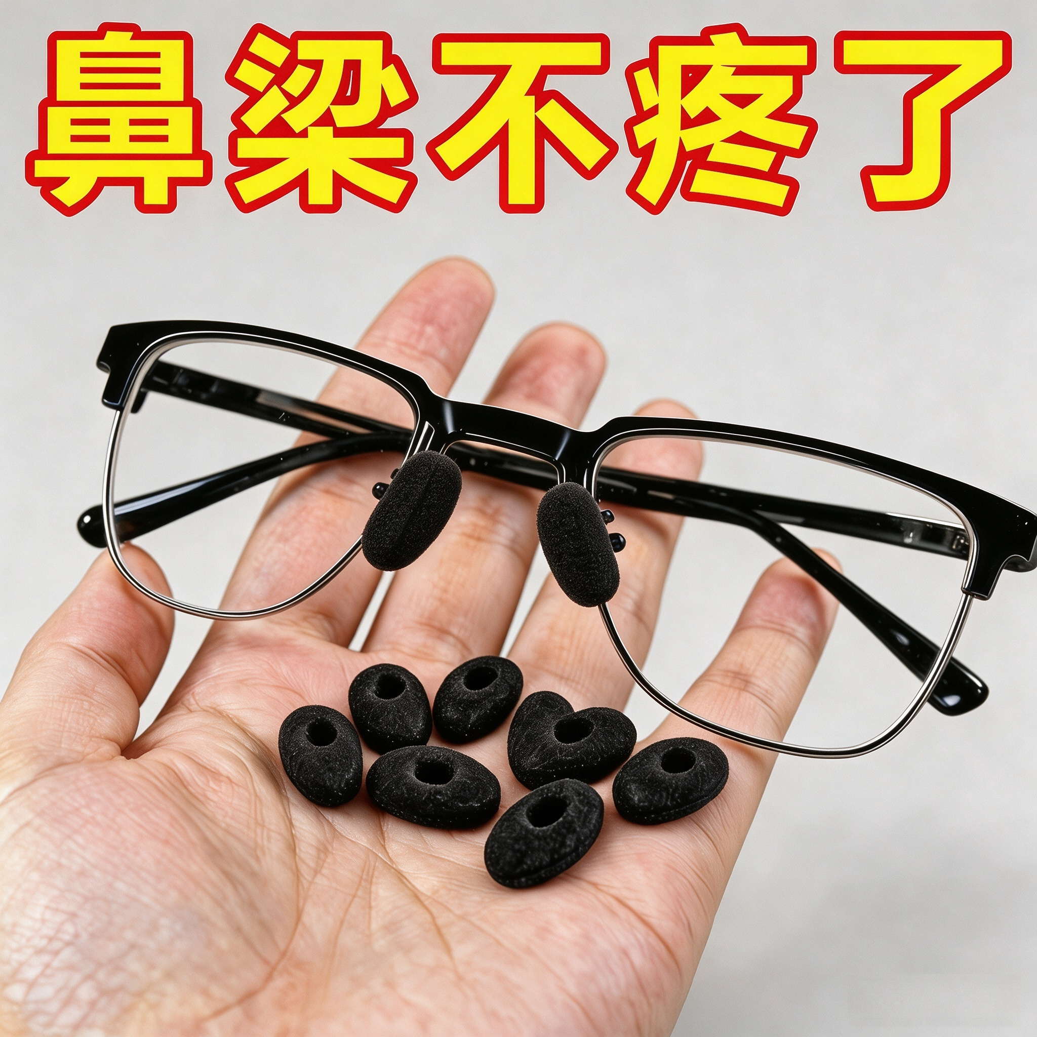 眼镜鼻托套嵌入式防压痕海绵通用鼻贴鼻垫眼镜防滑防掉舒适无痕