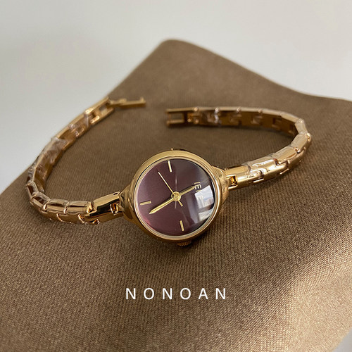 NONOAN精致轻奢气质手表女轻奢细带链条小众高级感ins风石英表402