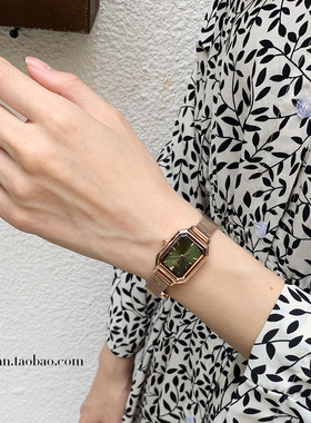 NONOAN 复古文艺手表女学生韩版简约ins冷淡风森女系方形石英腕表