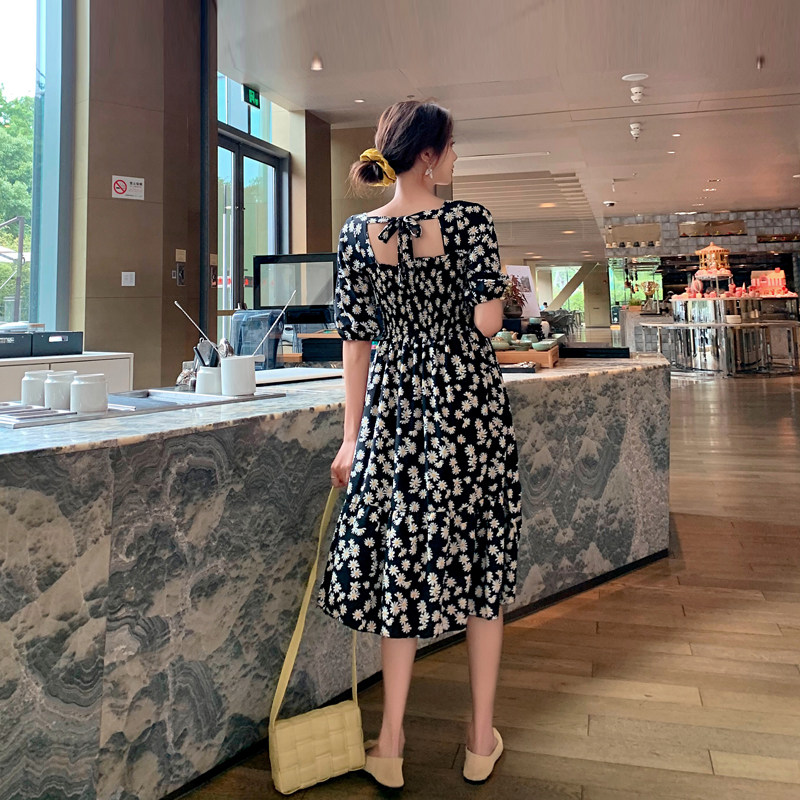 【夏装秒】孕妇连衣裙夏季潮妈长款碎花小雏菊孕妈潮装夏装孕妇裙