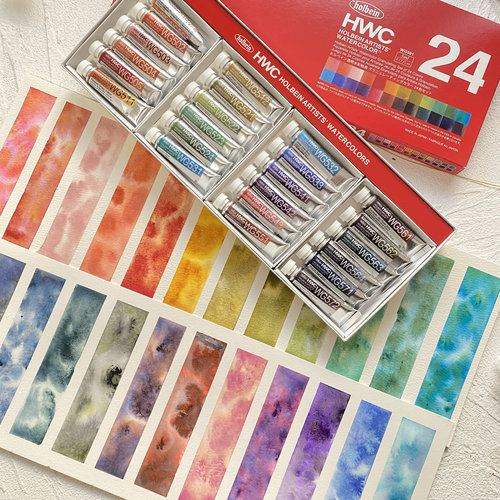 日本hb荷尔拜因分层色水彩颜料分装大师级艺术家级分离沉淀色