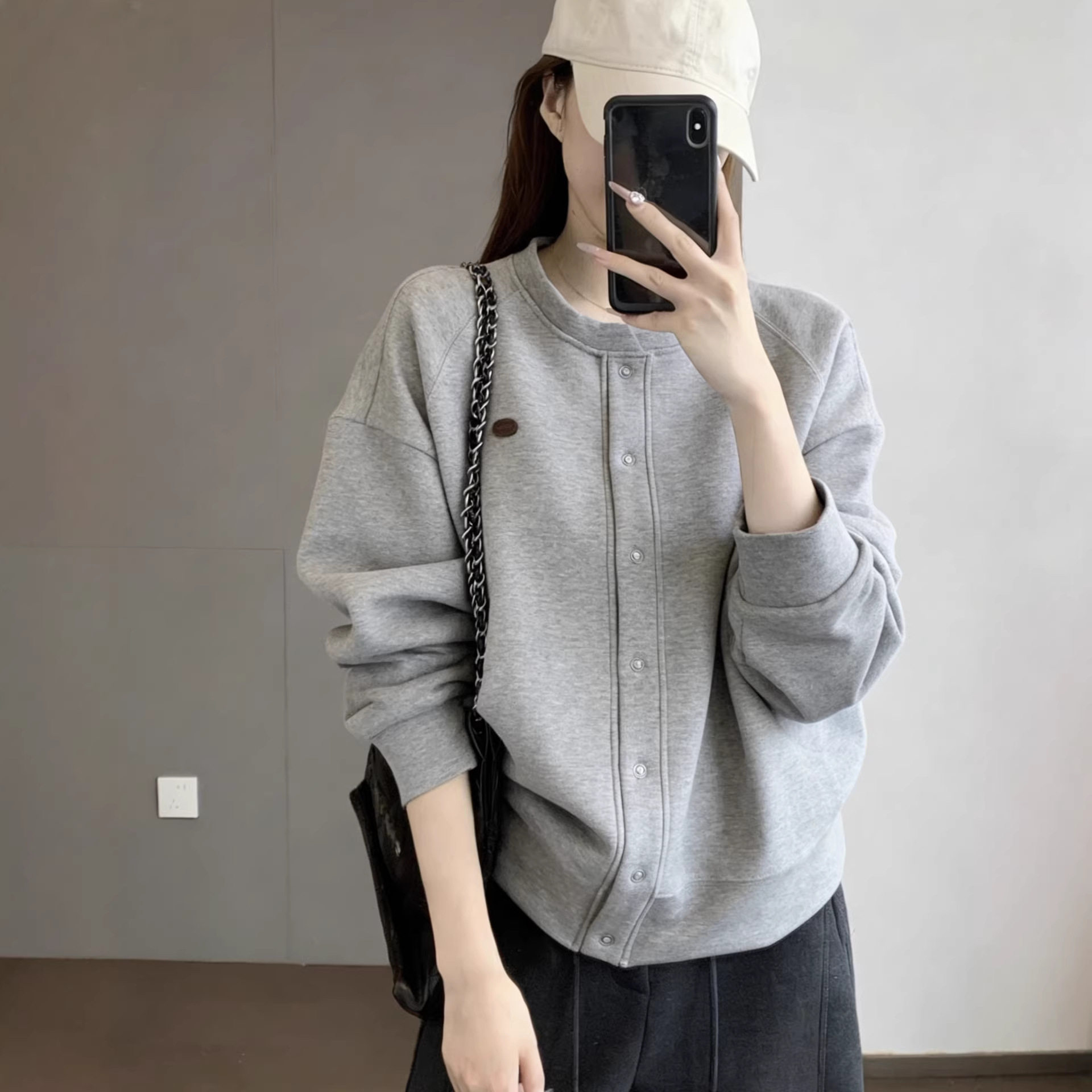 空气棉开衫卫衣女26春秋新韩版卫衣/绒衫