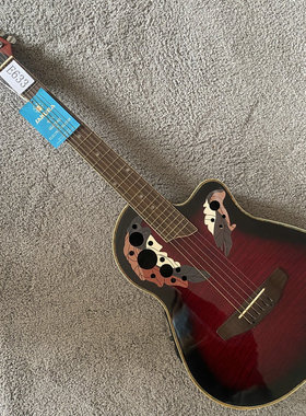 不可用Ovation奥威逊款41英寸胶背吉他虎纹枫木22品 道具瑕疵装饰