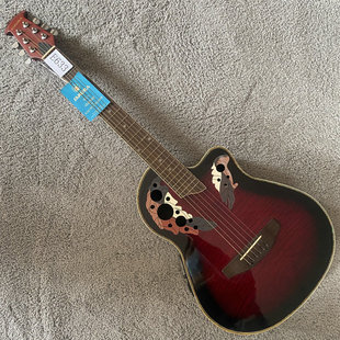 不可用Ovation奥威逊款41英寸胶背吉他虎纹枫木22品 道具瑕疵装饰