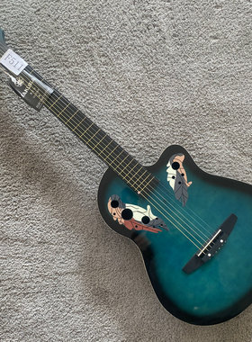 Ovation款式民谣 SAKURA樱花品牌木吉他 38英寸钢弦 瑕疵装饰琴出