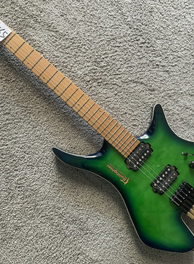 无头电吉他 切单 大花Alder琴体5拼烤枫木琴颈 黄铜带锁枕 品牌琴