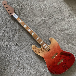 Bass赤阳木Alder 芬达款 4弦贝司JAZZ 电贝斯 烤枫木20品琴颈DIY 式