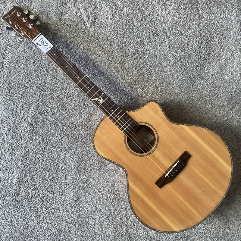 微瑕 41寸GF全单木吉他 桃花心木箱体全单板配置 拼接线明显+磕碰