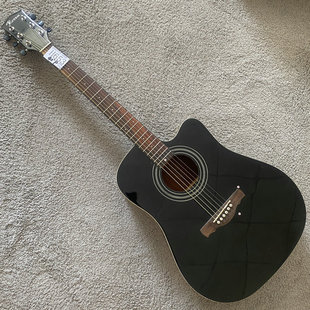 卢森ROSEN木吉他41英寸黑色20品玫瑰木 云杉木箱体民谣吉他入门款