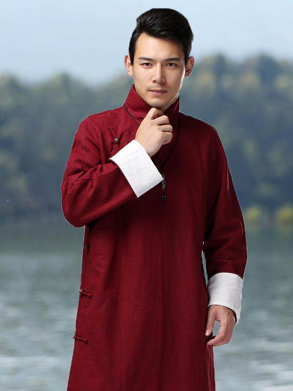 CROSS TALK COSTUME COTTON AND HEMP CHINESE STYLE MANDARIN GOWN GOWN TANG SUIT REPUBLIC OF CHINA STYLE RETRO COAT CHORUS PERFORMANCE COSTUME