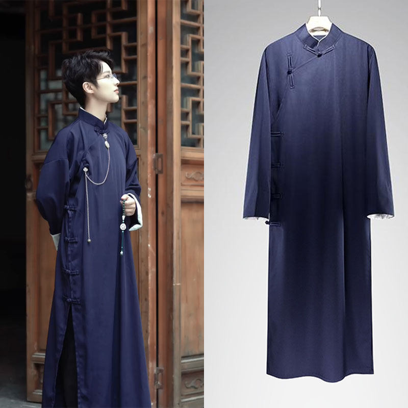 相声服大褂唐装马褂长袍长衫民国风伴郎服中式话剧合唱队演出服男