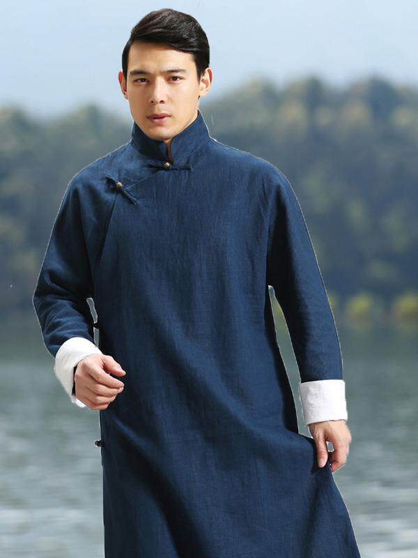 CROSS TALK COSTUME COTTON AND HEMP CHINESE STYLE MANDARIN GOWN GOWN TANG SUIT REPUBLIC OF CHINA STYLE RETRO COAT CHORUS PERFORMANCE COSTUME