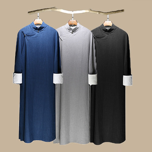 相声服大褂民国男装斜襟袍子长衫中式五四青年装棉麻中国风演出服