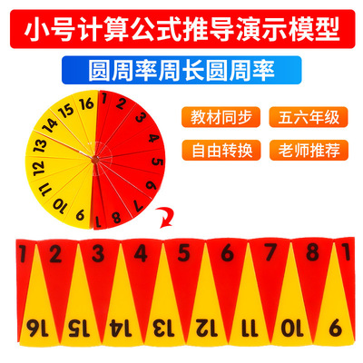 圆面积圆周率计算公式推导演示器16等份圆形转化为长方形16等分