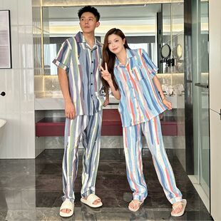 夏季 ins薄款 云朵棉甜美少女情侣睡衣简约高级感可外穿家居服套装