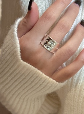 重工宽面肌理感夏尼S925纯银韩版