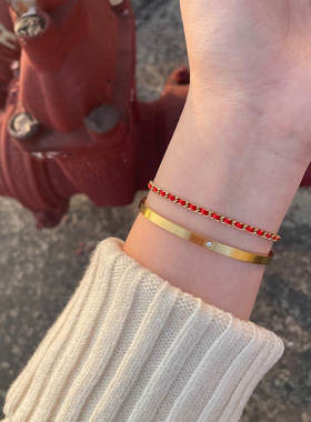 钛钢高保色经典百搭手镯