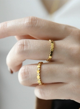 高保色简约个性水晶蜂巢戒指